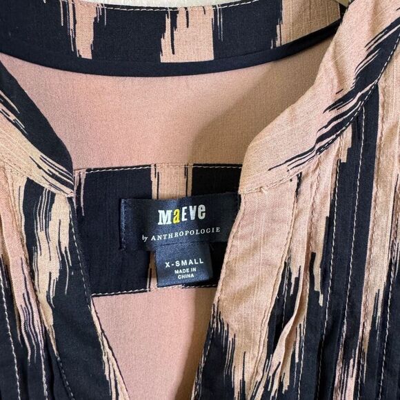 Anthropologie Maeve The Cassandra Maxi Dress Ikat Flutter Sleeve Ruffles Size XS - Picture 3 of 16